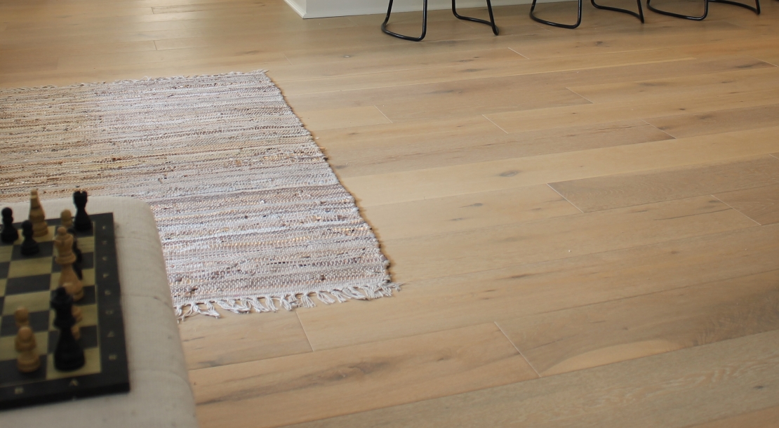 French Oak Milan Prefinished Engineered wood floor 3mm wear layer install photo
